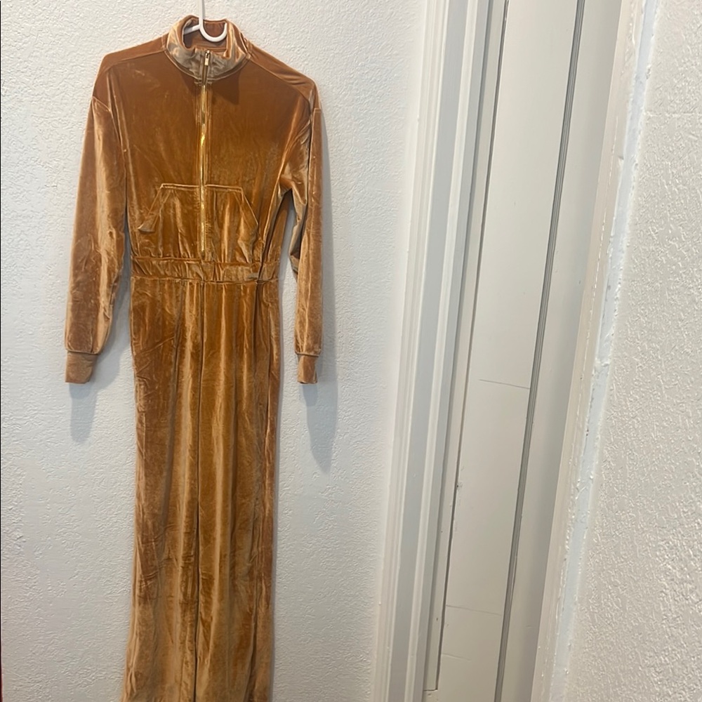 Fabletics Gold Velour Jumpsuit- Worn Only Once
